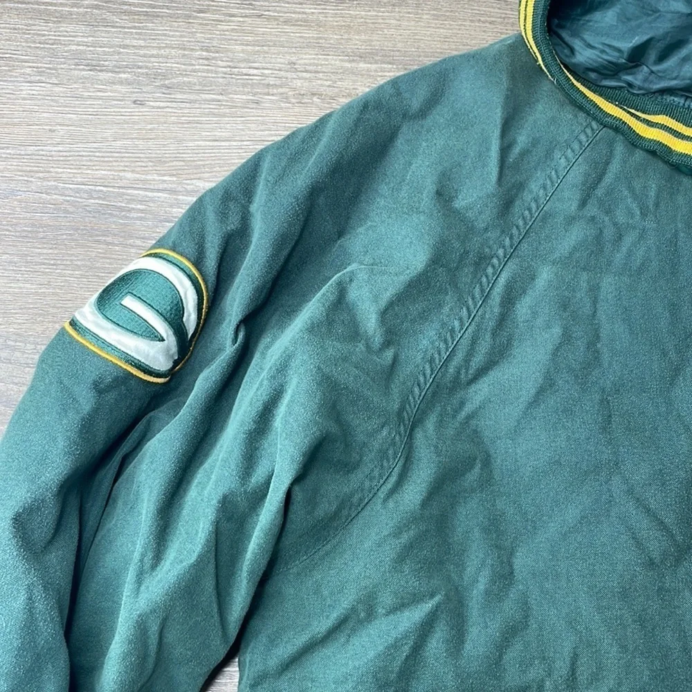 NFL Vintage Mens Green Bay Packers Hooded Zip Up Jacket, size large